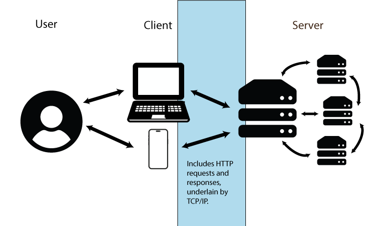 Conceptualization of internet information transfer. Figure uses vector art from https://www.flaticon.com (Md Tanvirul Haque), https://www.onlinewebfonts.com (licensed by CC BY 4.0 Amila Ruwan) and https://www.vecteezy.com.