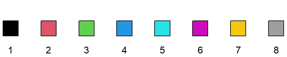 Basic color offerings from **R**.